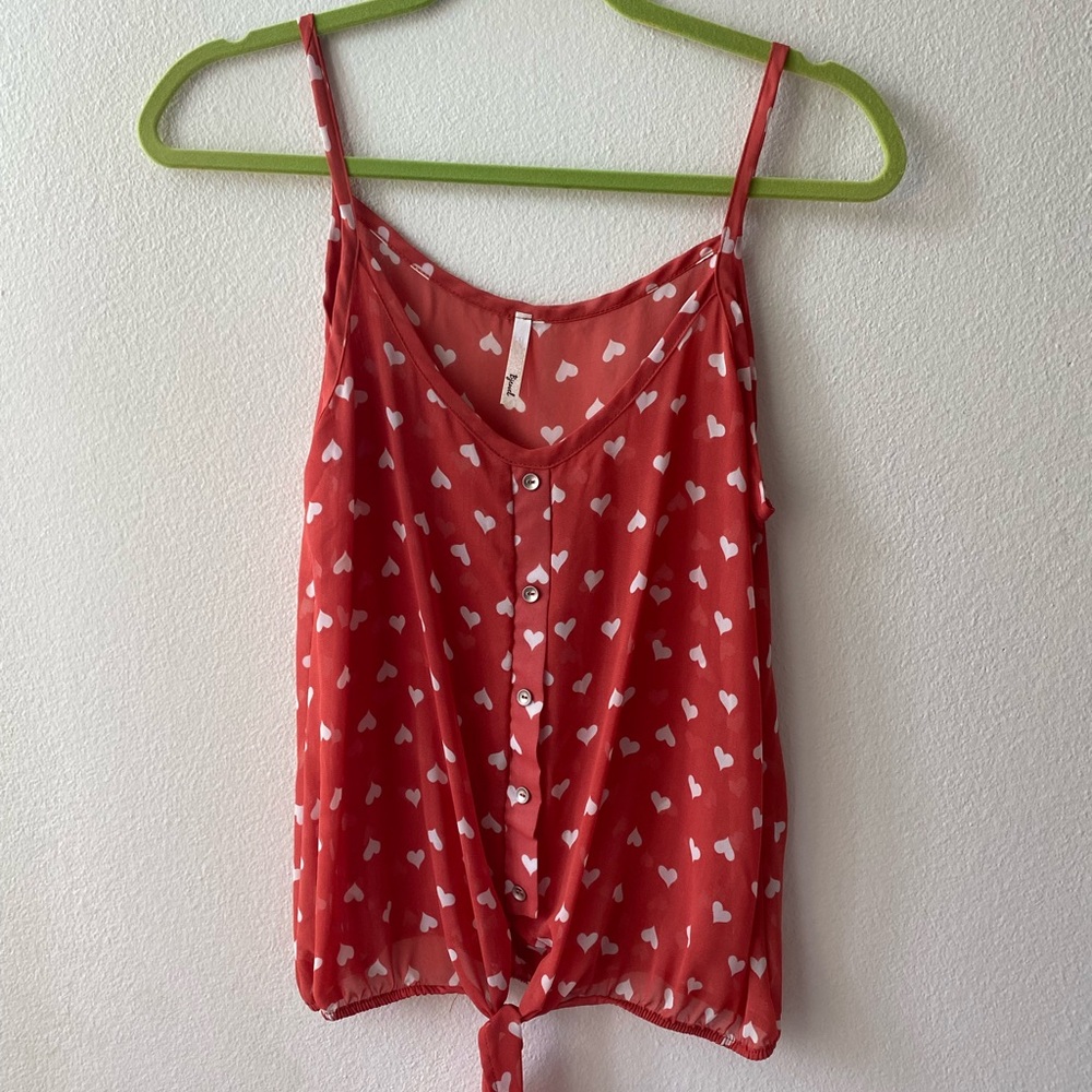 Orange Blouse with Hearts